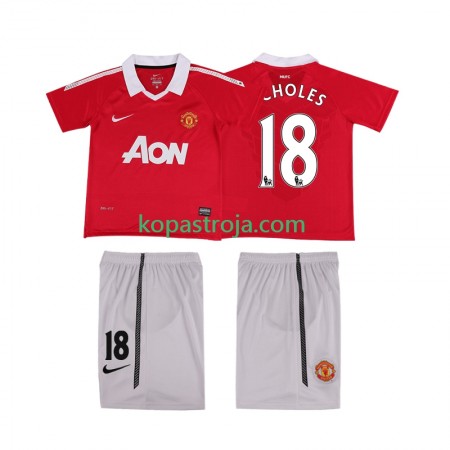 Billiga Fotbollströjor Manchester United SCHOLES 18 2010 2011 Retro Barn Hemma tröja Kortärmad